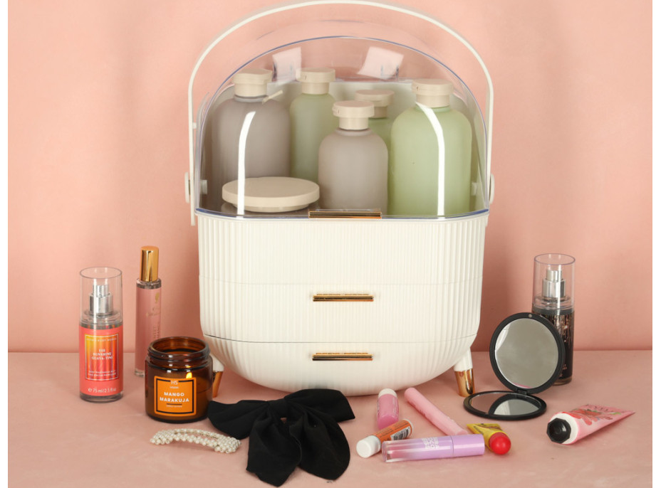 Organizér na kozmetiku - biely