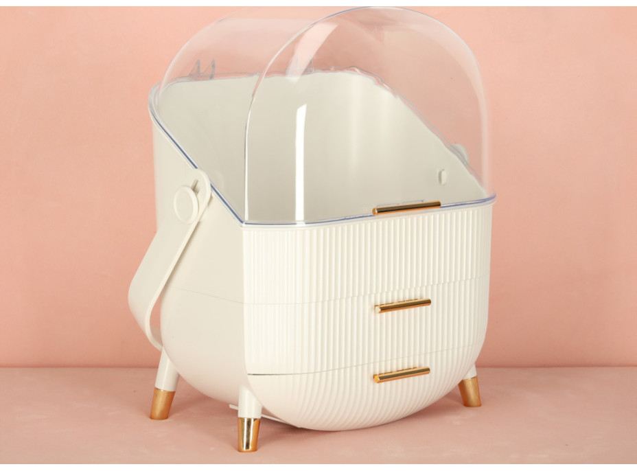 Organizér na kozmetiku - biely