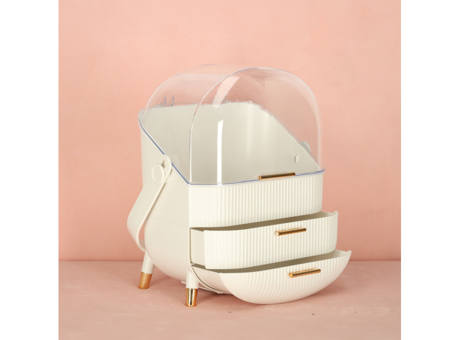 Organizér na kozmetiku - biely