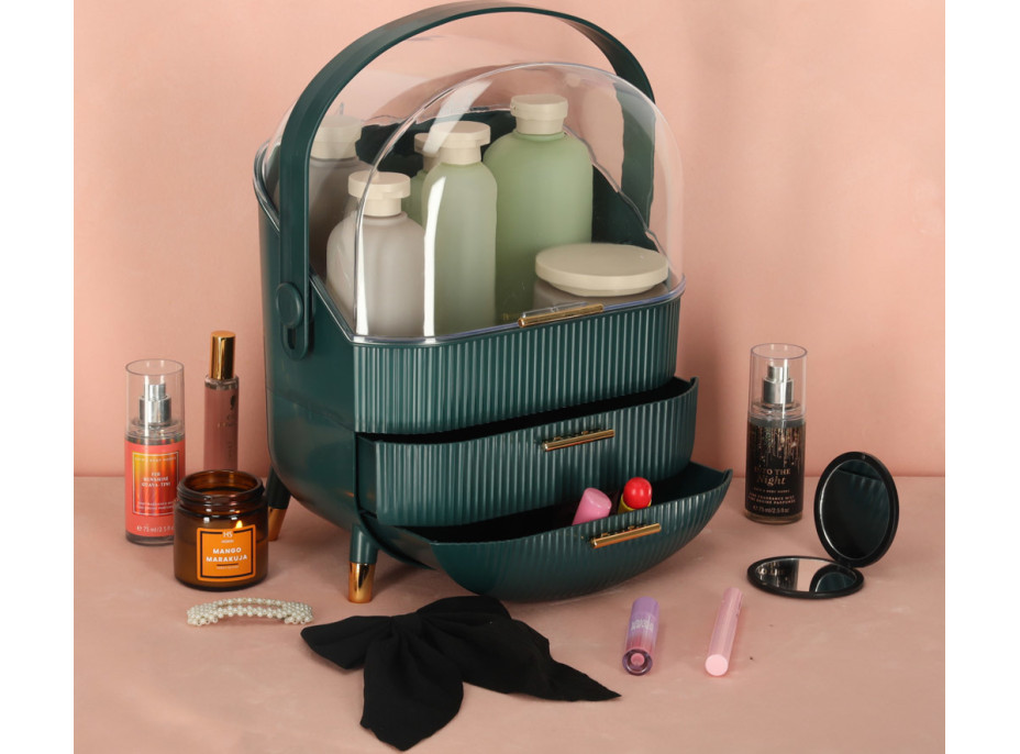 Organizér na kozmetiku - zelený