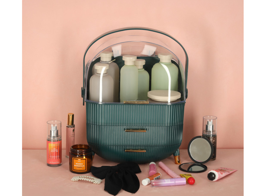 Organizér na kozmetiku - zelený