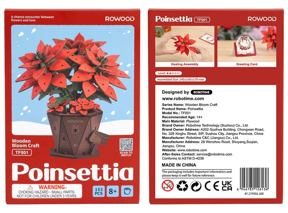 RoboTime 3D drevená skladačka Vianočná hviezda