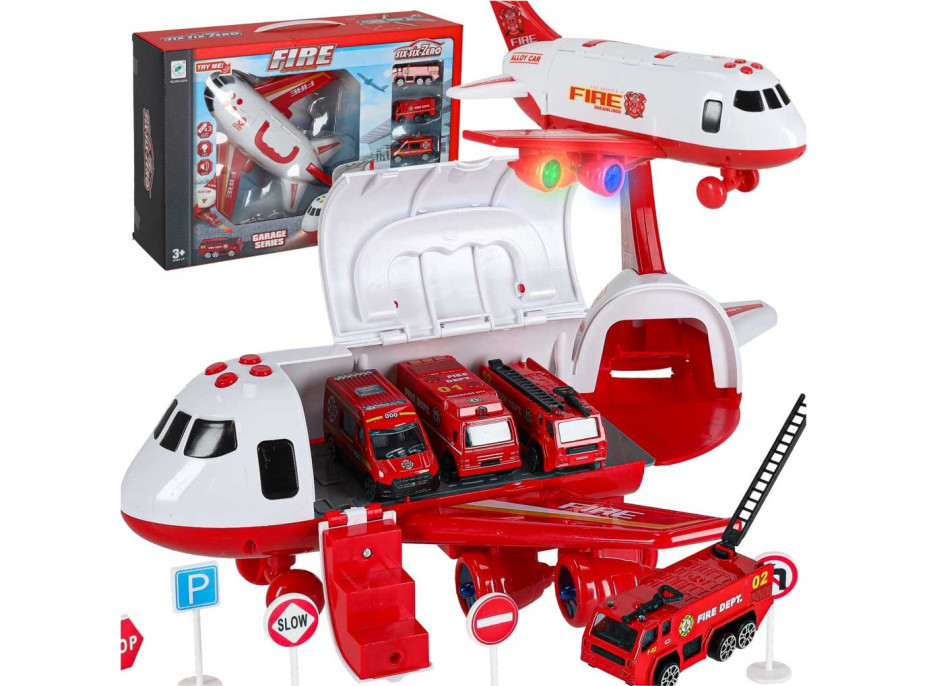 Transportné lietadlo + 3 hasičské vozidlá