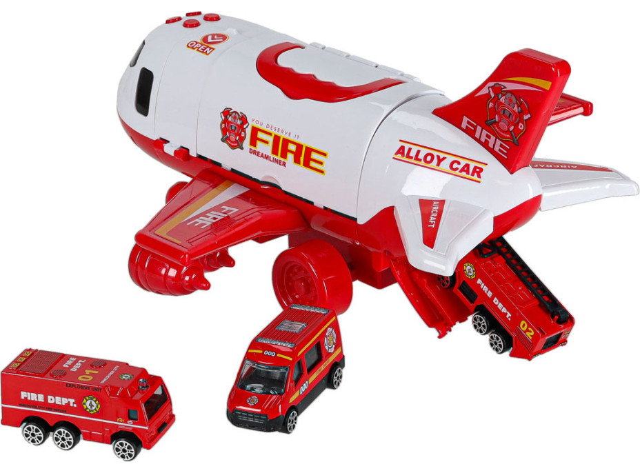 Transportné lietadlo + 3 hasičské vozidlá