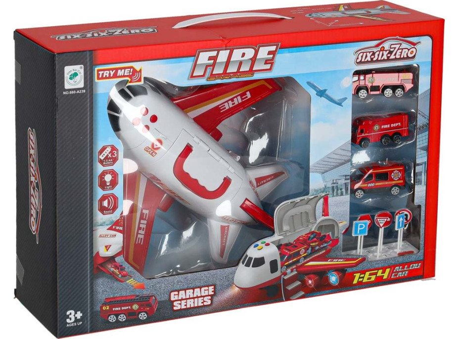 Transportné lietadlo + 3 hasičské vozidlá