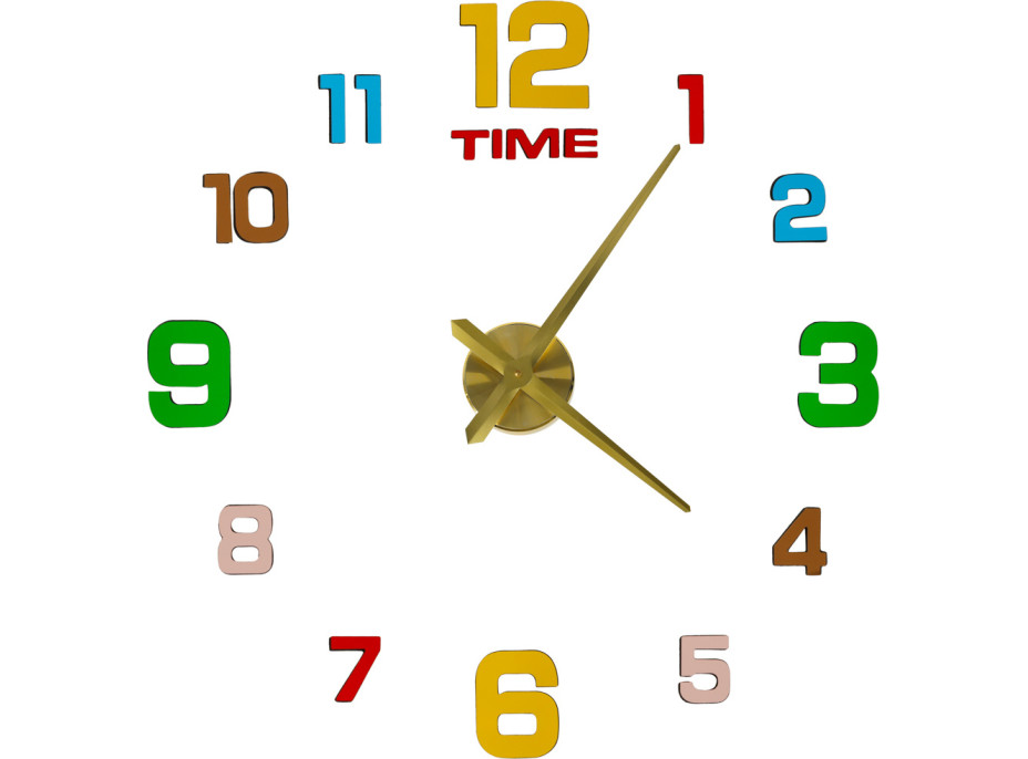 Samolepiace nástenné hodiny 80-90 cm - farebné - 12 číslic