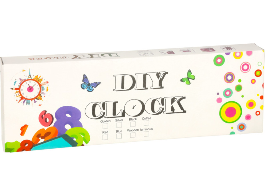 Samolepiace nástenné hodiny 80-90 cm - farebné - 12 číslic