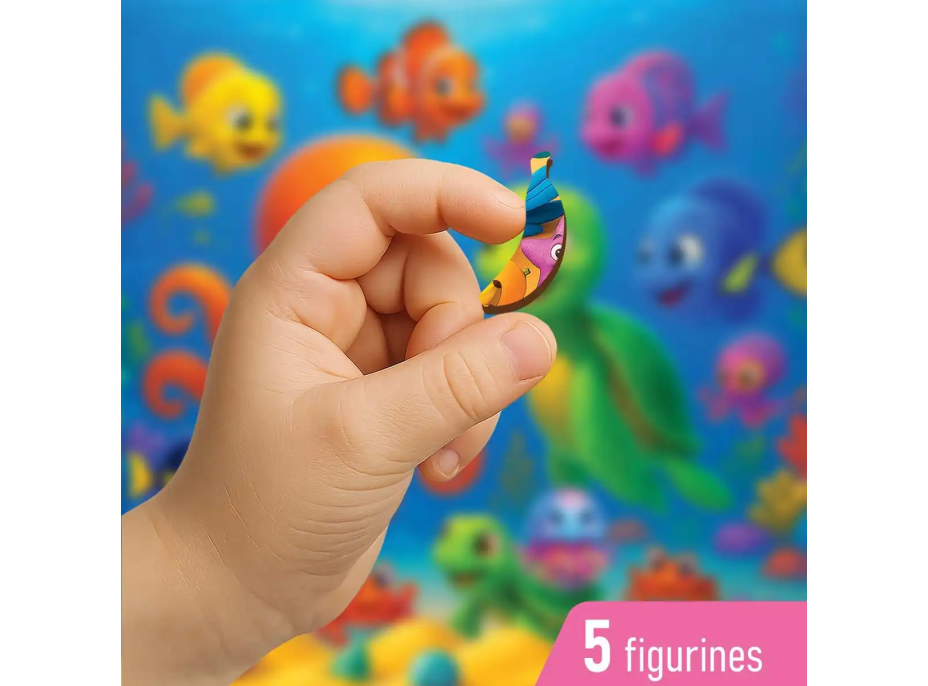 WOODEN CITY Drevené puzzle Chobotnice a korytnačka 20 dielikov