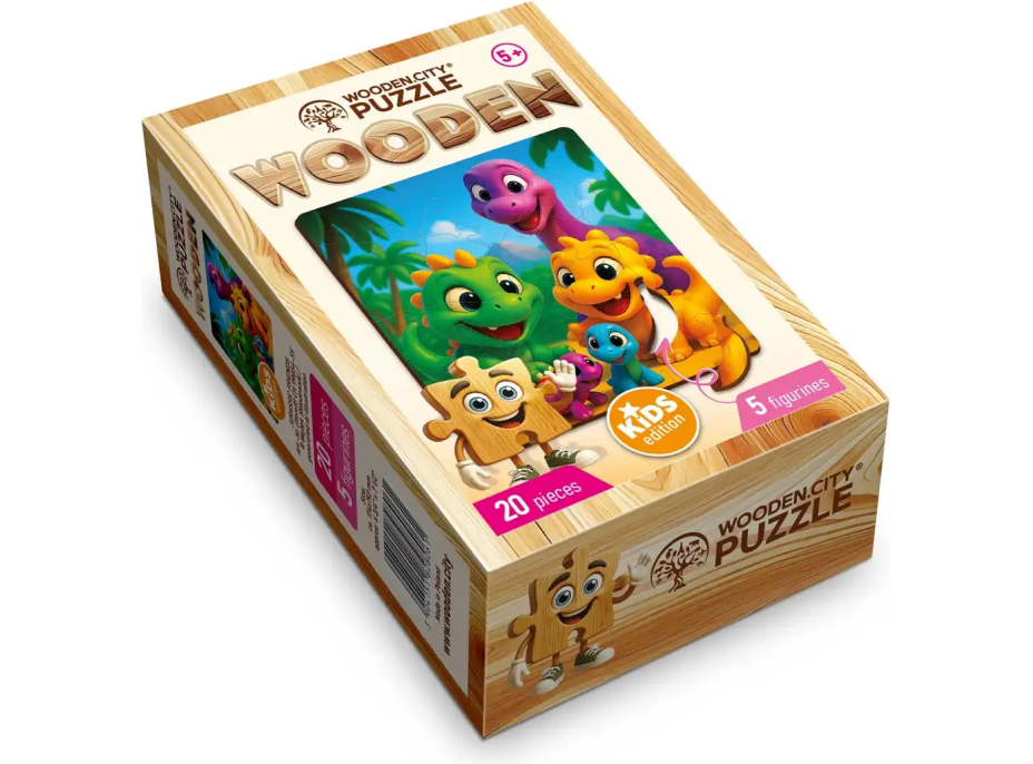 WOODEN CITY Drevené puzzle Dinosaury 20 dielikov