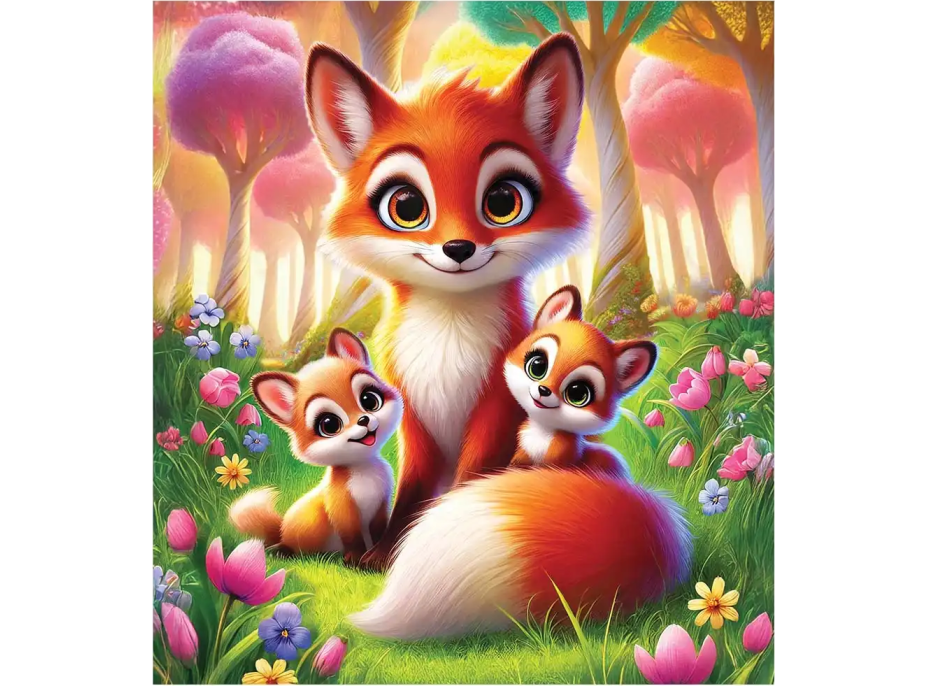 WOODEN CITY Drevené puzzle Líščia rodinka 20 dielikov