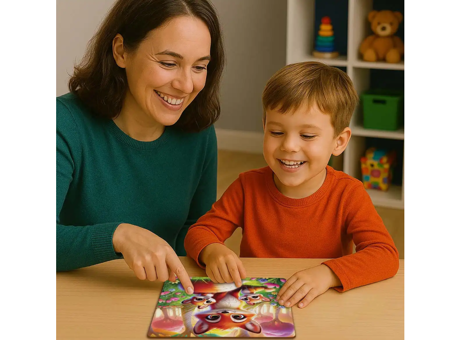 WOODEN CITY Drevené puzzle Líščia rodinka 20 dielikov