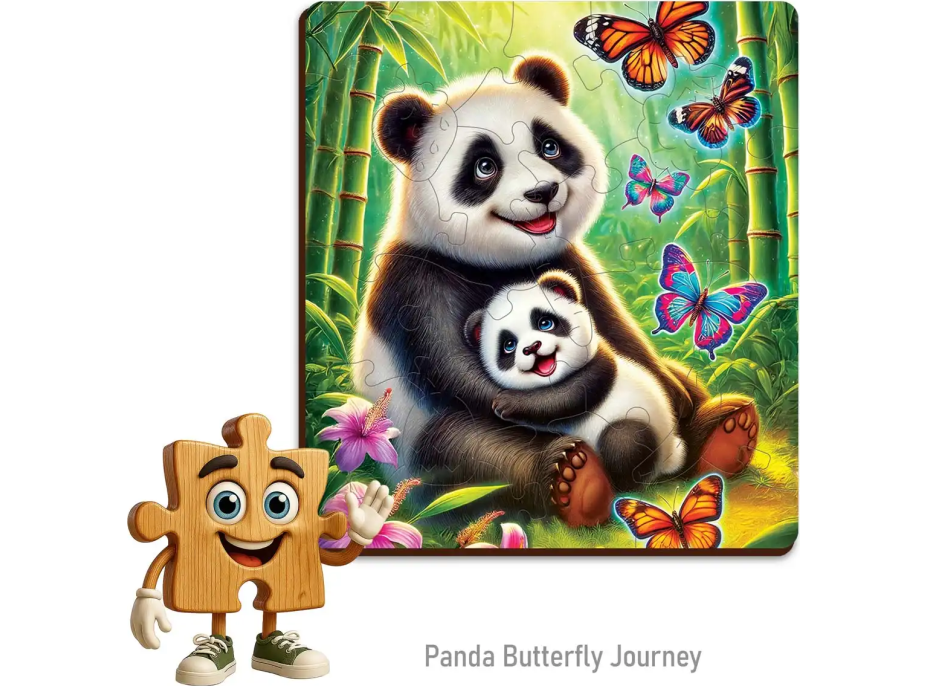 WOODEN CITY Drevené puzzle Pandí dobrodružstvo 20 dielikov