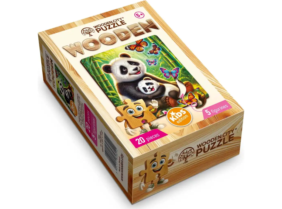 WOODEN CITY Drevené puzzle Pandí dobrodružstvo 20 dielikov