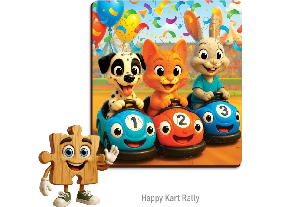 WOODEN CITY Drevené puzzle Šťastný závod 20 dielikov