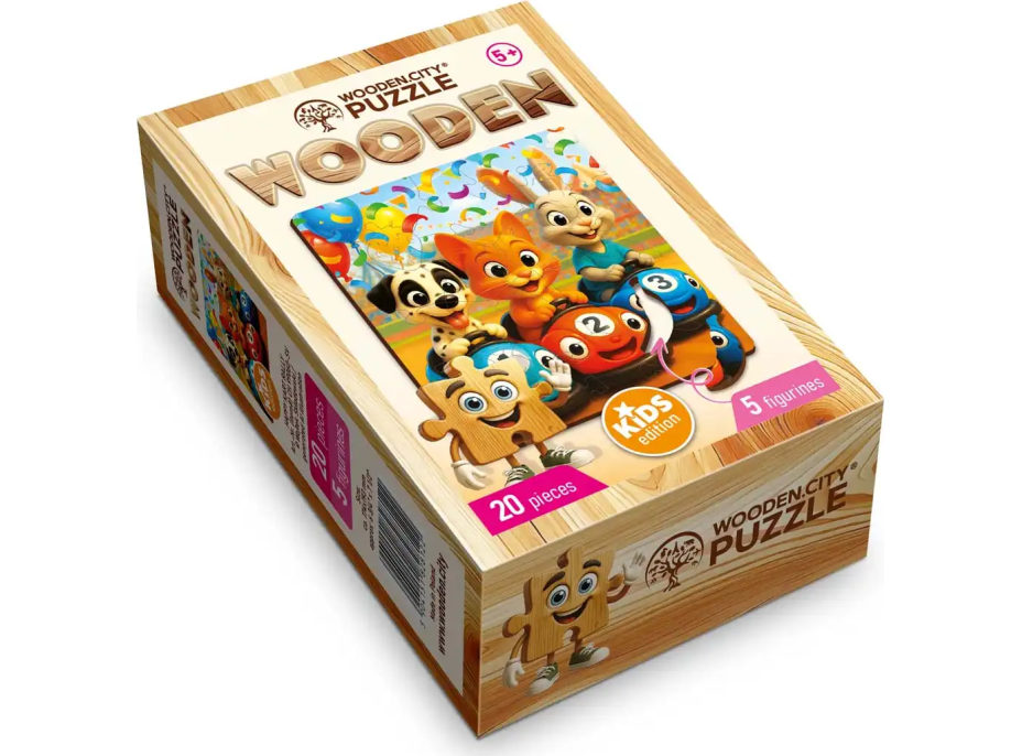 WOODEN CITY Drevené puzzle Šťastný závod 20 dielikov