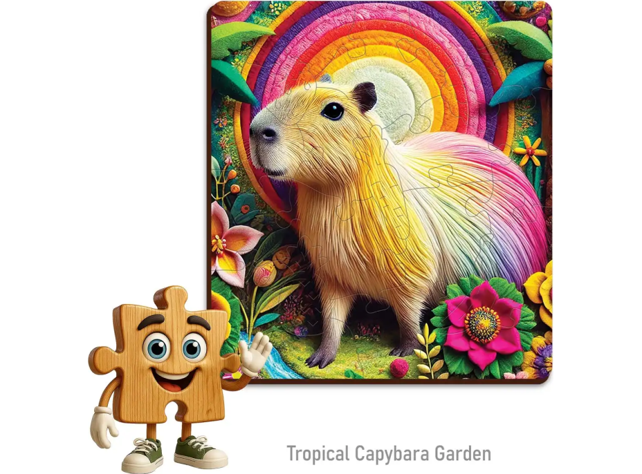 WOODEN CITY Drevené puzzle Kapybara 20 dielikov