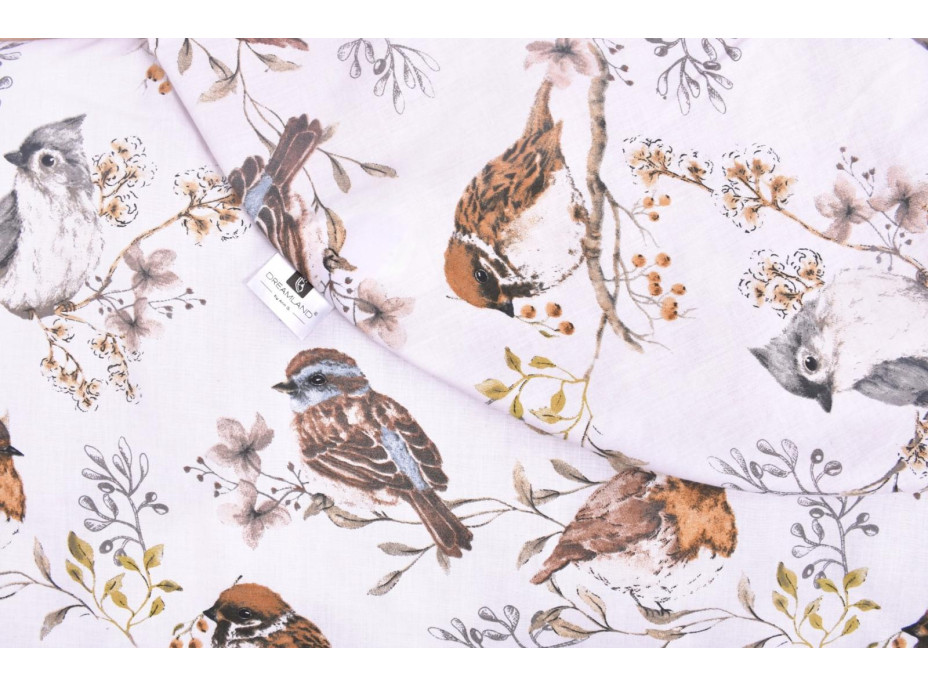 Hniezdočko (kokon) pre bábätko / tehotenský vankúš 2v1 s doplnkami - Vtáčiky / béžové