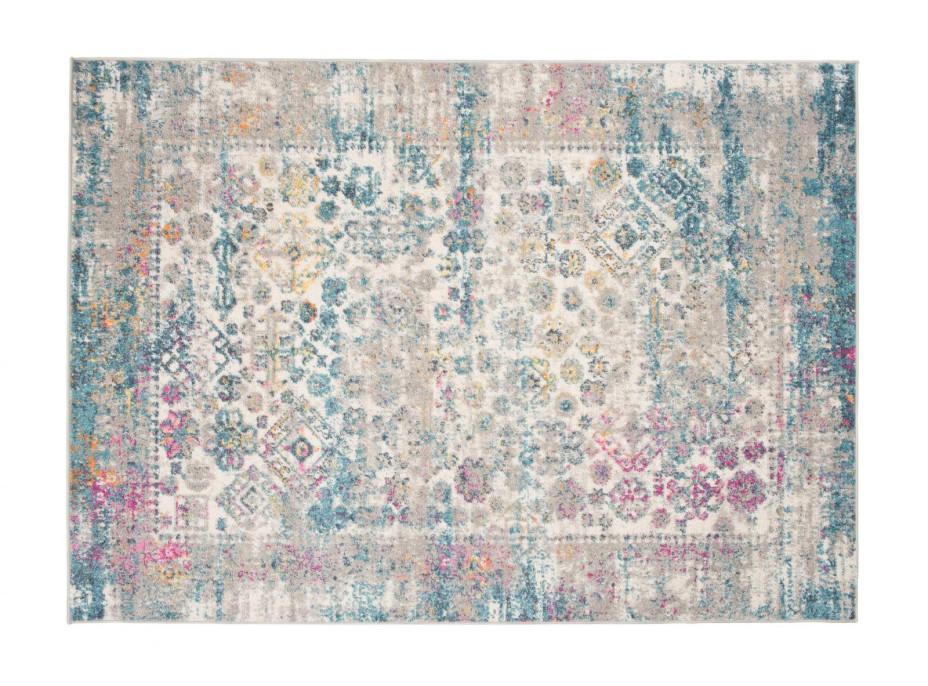 Kusový koberec AZUR vintage - šedý/ružový/modrý, 160x220 cm