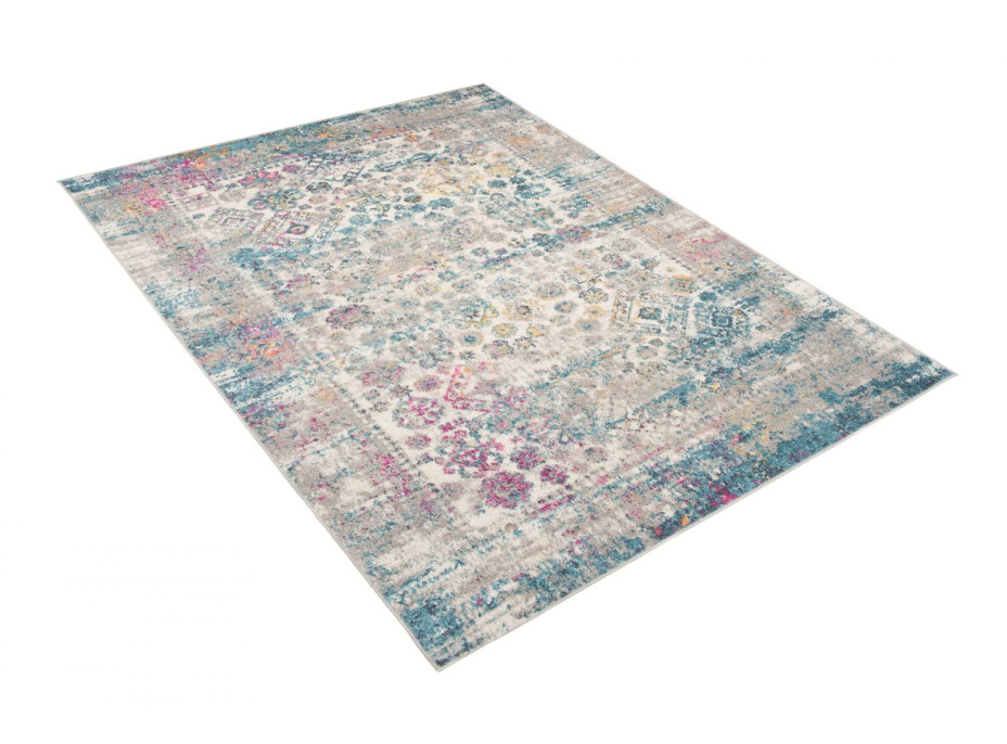 Kusový koberec AZUR vintage - šedý/ružový/modrý, 160x220 cm