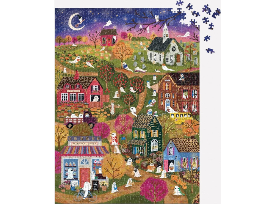 GALISON Metalické puzzle Strašidelná dedina 1000 dielikov
