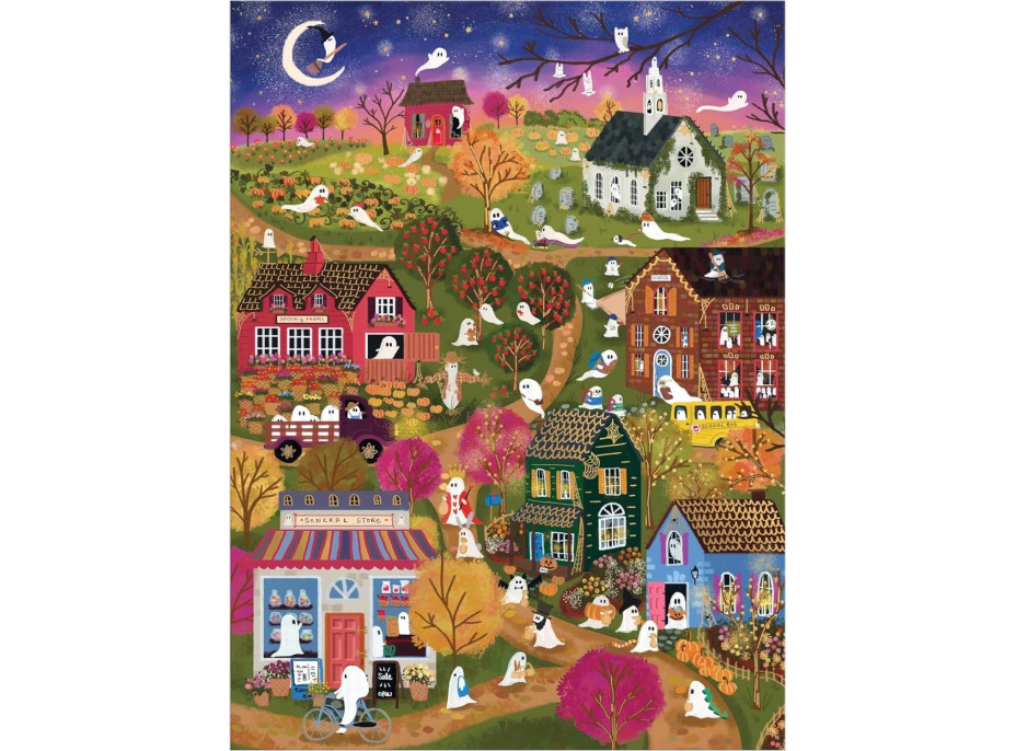 GALISON Metalické puzzle Strašidelná dedina 1000 dielikov