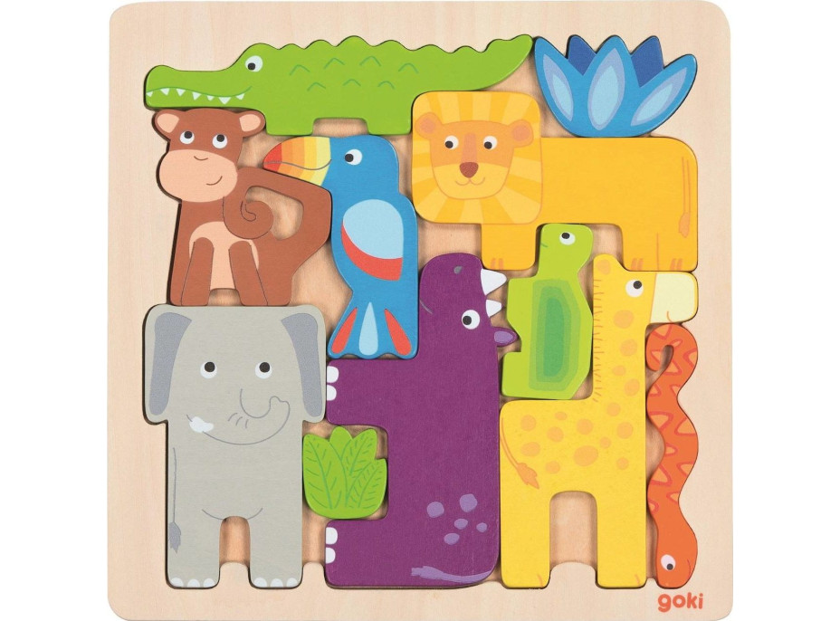 GOKI Obrysové puzzle Safari 11 dielikov