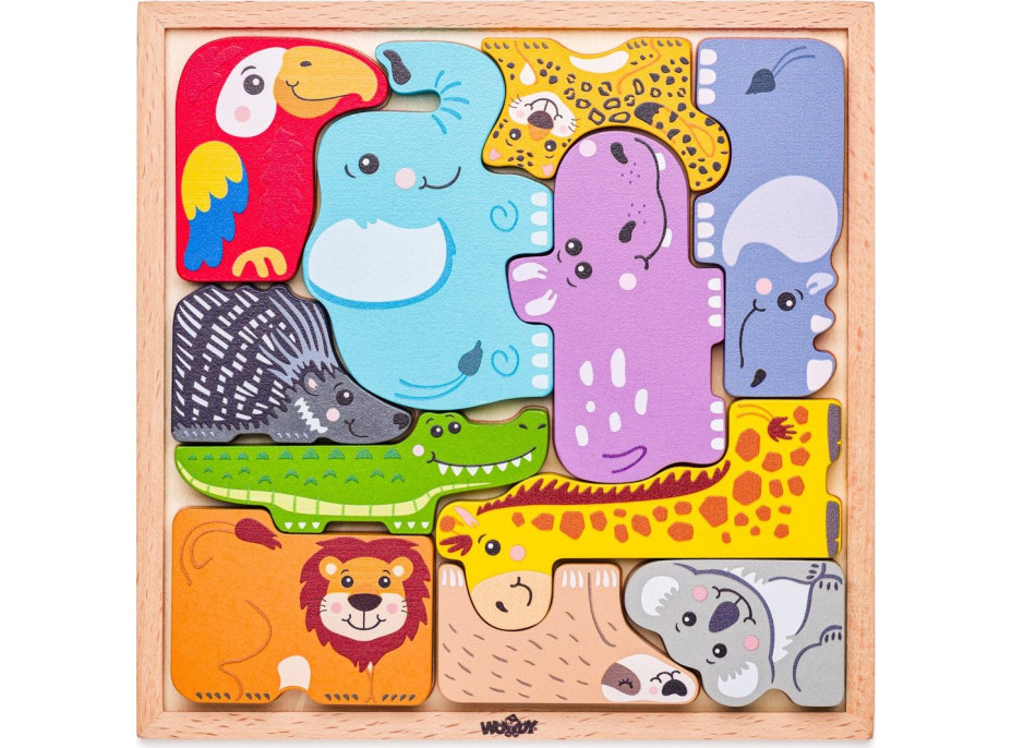 WOODY Obrysové puzzle Zvieratká 11 dielikov