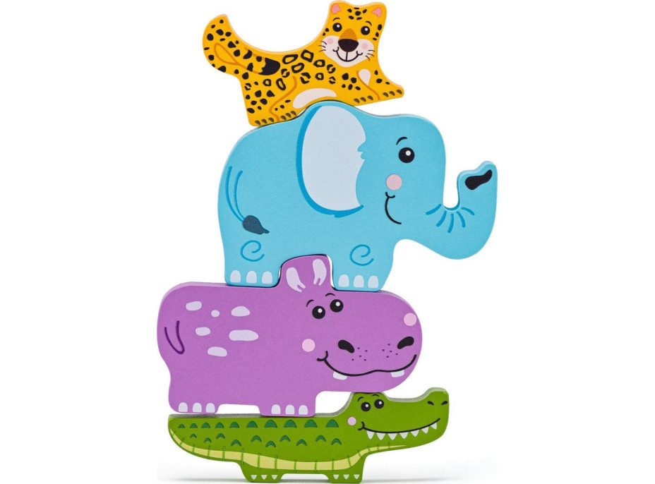 WOODY Obrysové puzzle Zvieratká 11 dielikov