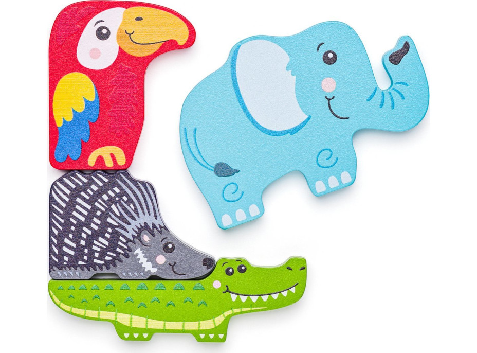 WOODY Obrysové puzzle Zvieratká 11 dielikov