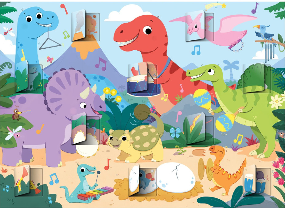 GALT Okienkové puzzle Dinosaury 20 dielikov