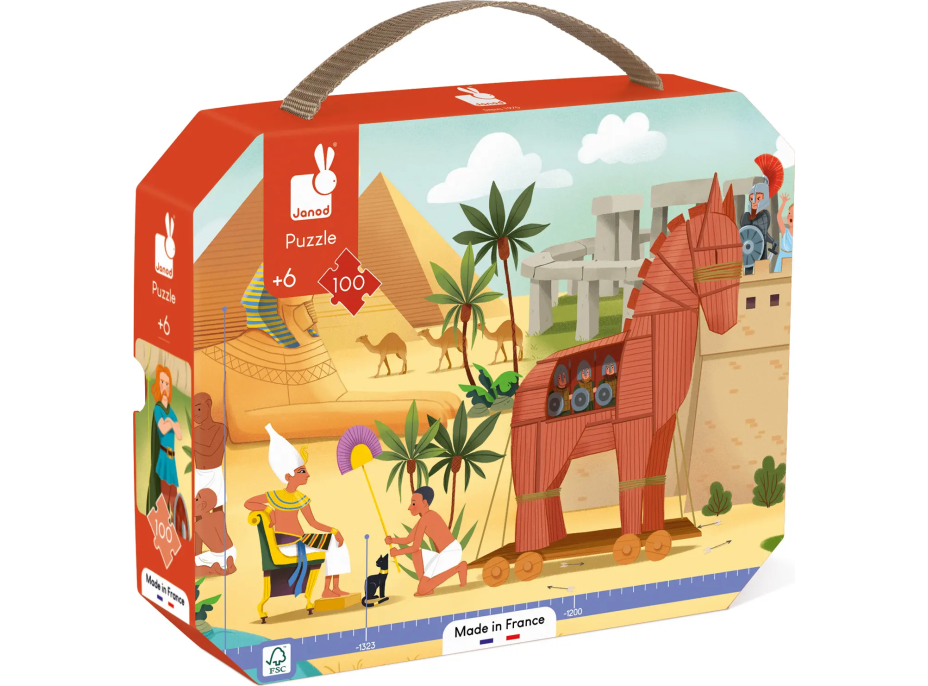 JANOD Panoramatické puzzle v kufríku Antika a mytológie 100 dielikov