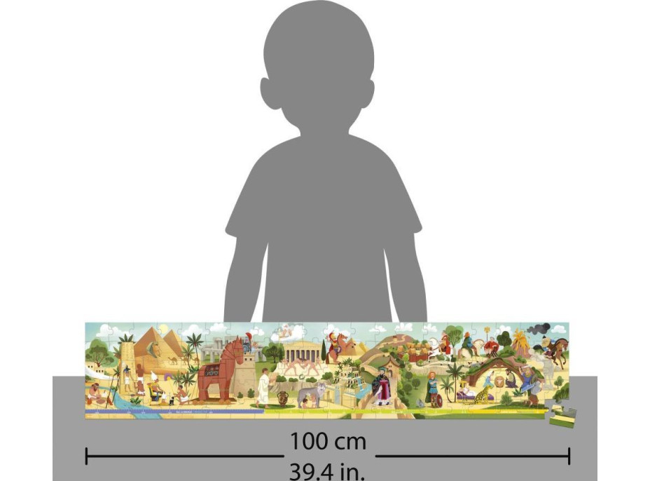 JANOD Panoramatické puzzle v kufríku Antika a mytológie 100 dielikov