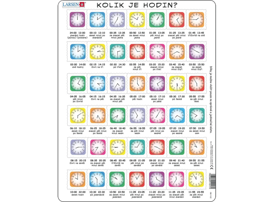 LARSEN Puzzle Hodiny 42 dielikov