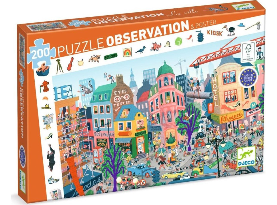 DJECO Puzzle Observation: Mesto 200 dielikov