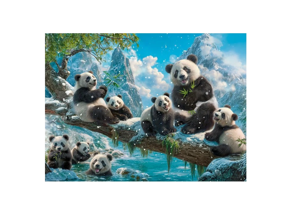 CASTORLAND Puzzle Pandí zimná zábava 2000 dielikov