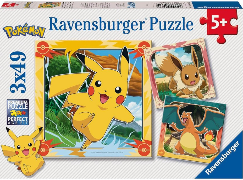 RAVENSBURGER Puzzle Pokémon 3x49 dielikov