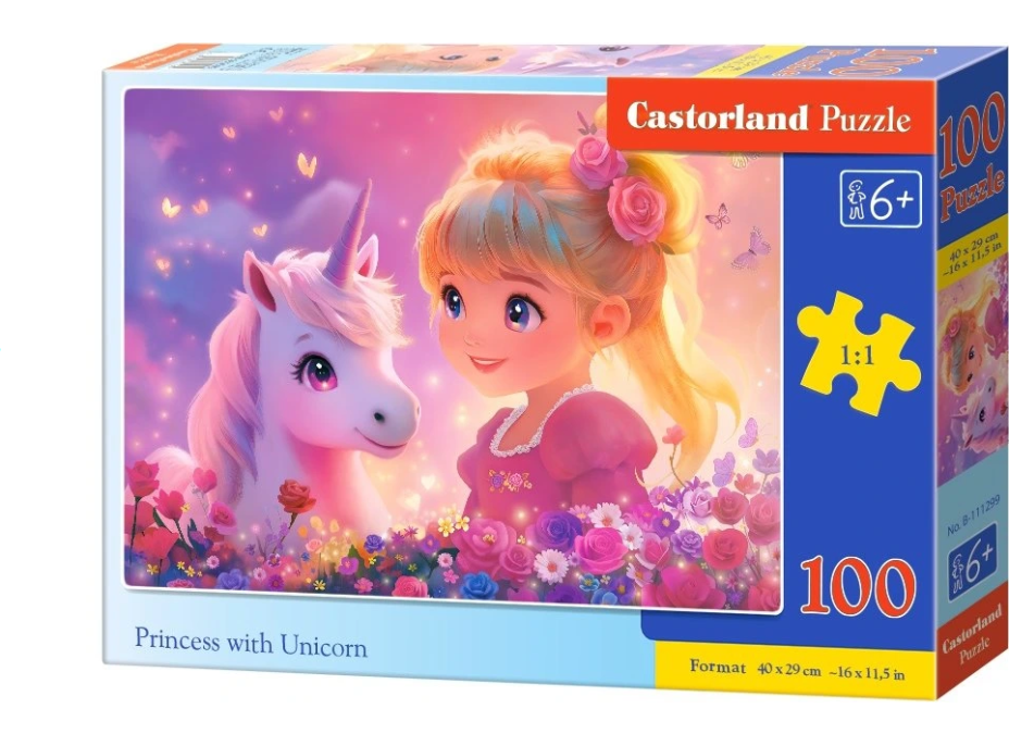 CASTORLAND Puzzle Princezná s jednorožcom 100 dielikov