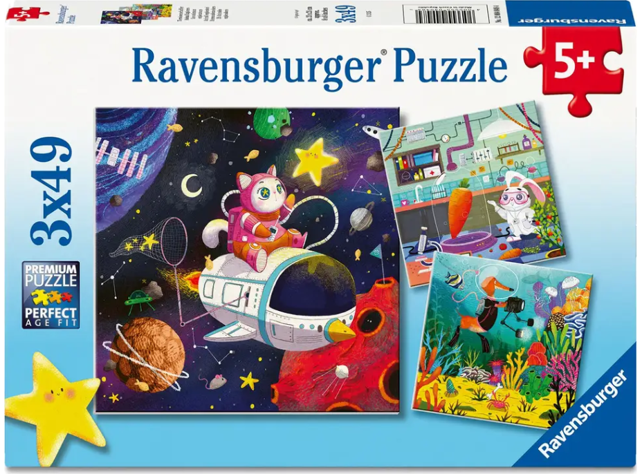 RAVENSBURGER Puzzle Profesia z ríše fantázie, 3x49 dielikov
