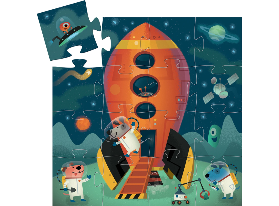 DJECO Puzzle Vesmírna raketa 16 dielikov