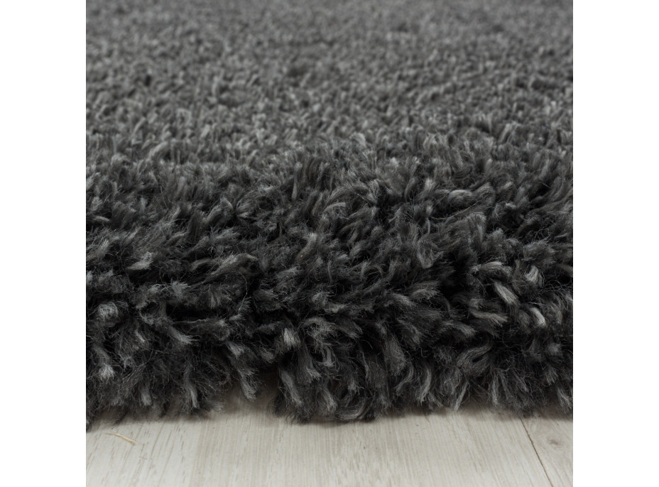 Kusový koberec Fluffy Shaggy 3500 grey circl, priemer 80 cm