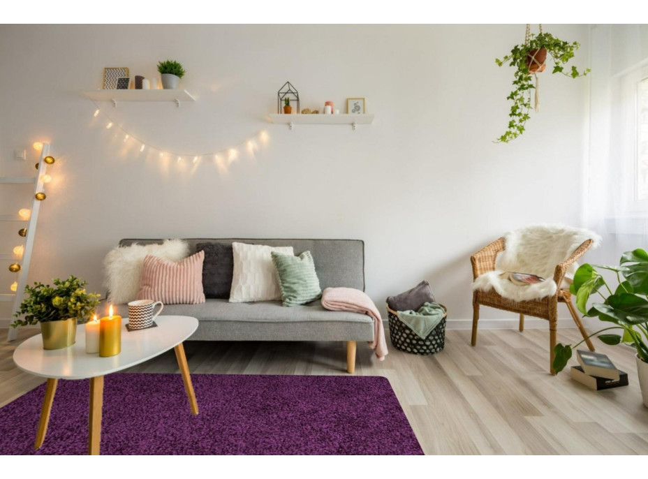 Kusový koberec Life Shaggy 1500 lila, 80x150 cm