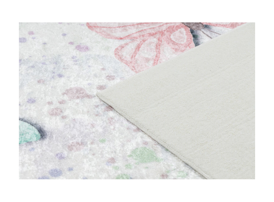 Detský kusový koberec Bambino 1610 Butterflies cream, 80x150 cm