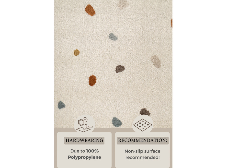 Detský koberec Adventures 106210 Cream Multicolor kruh