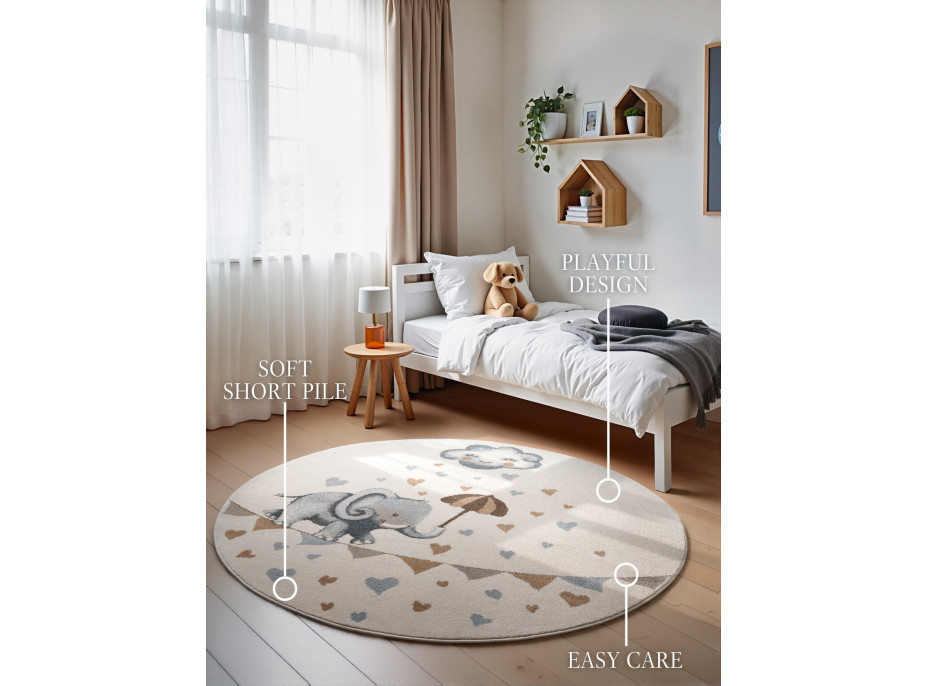 Detský kusový koberec Villeroy & Boch Boho Kids 106303 Cream Multicolor kruh