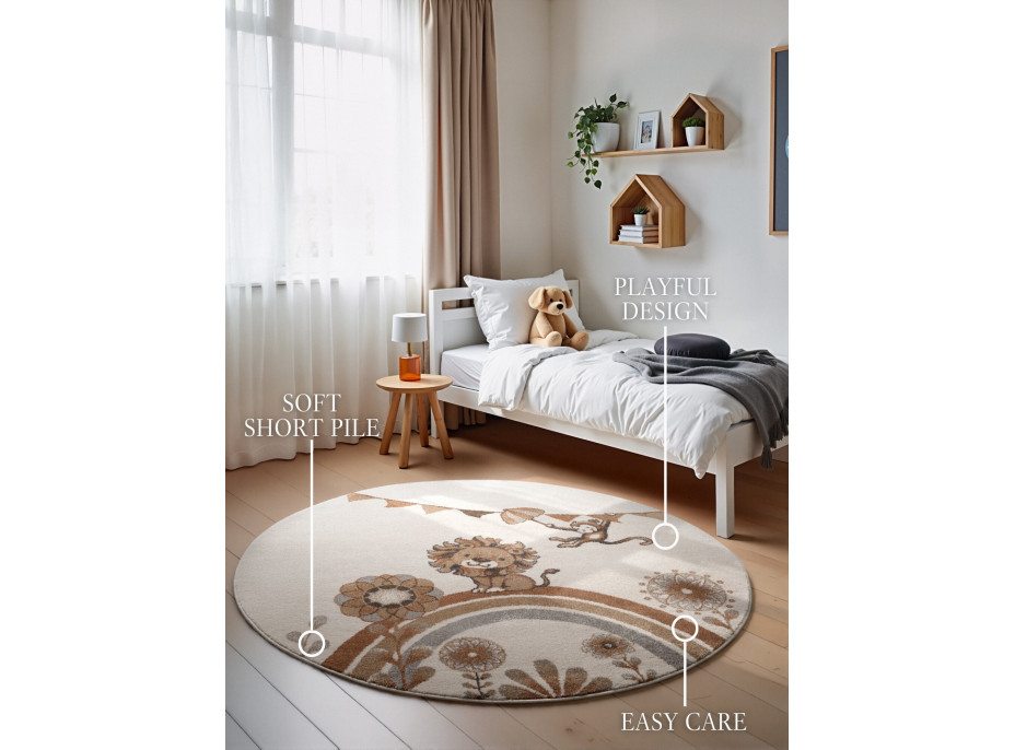 Detský kusový koberec Villeroy & Boch Boho Kids 106307 Cream Multicolor kruh