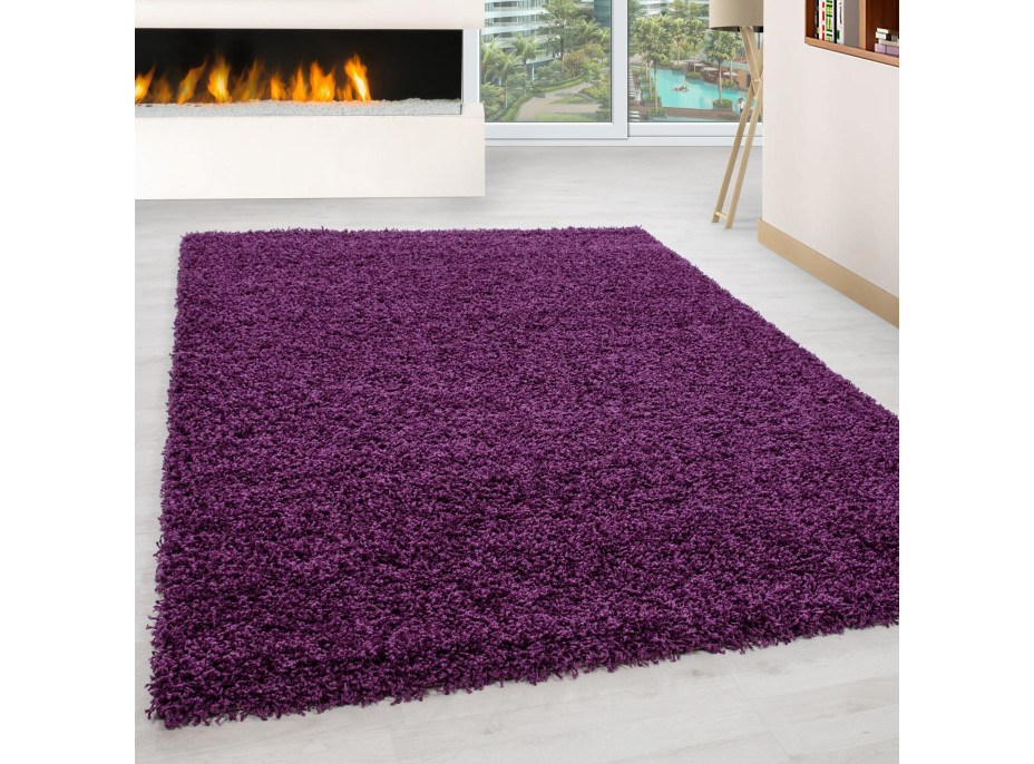 Kusový koberec Life Shaggy 1500 lila, 80x150 cm