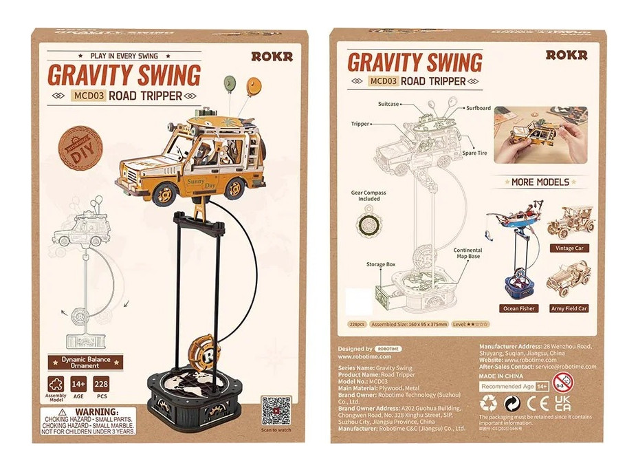 RoboTime 3D mechanická skladačka Road Tripper s kyvadlom