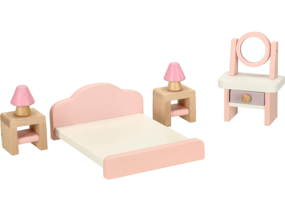 Drevený nábytok do domčeka pre bábiky - ružový