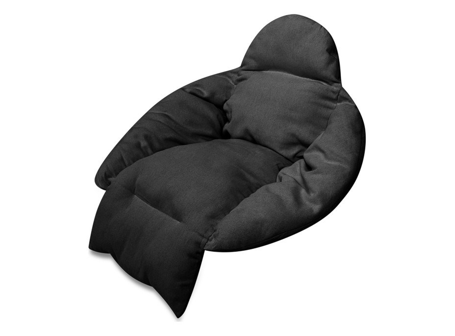 Podsedák LUARO XXL do hojdacieho kresla - čierny