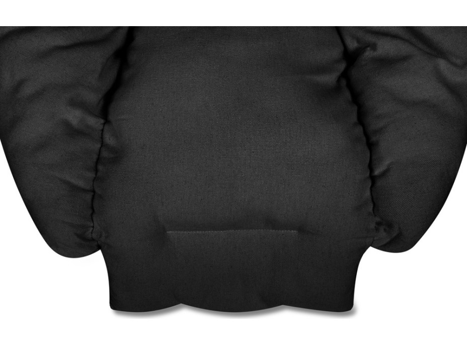 Podsedák LUARO XXL do hojdacieho kresla - čierny